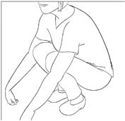 leg crossing with muscle tensing illustration